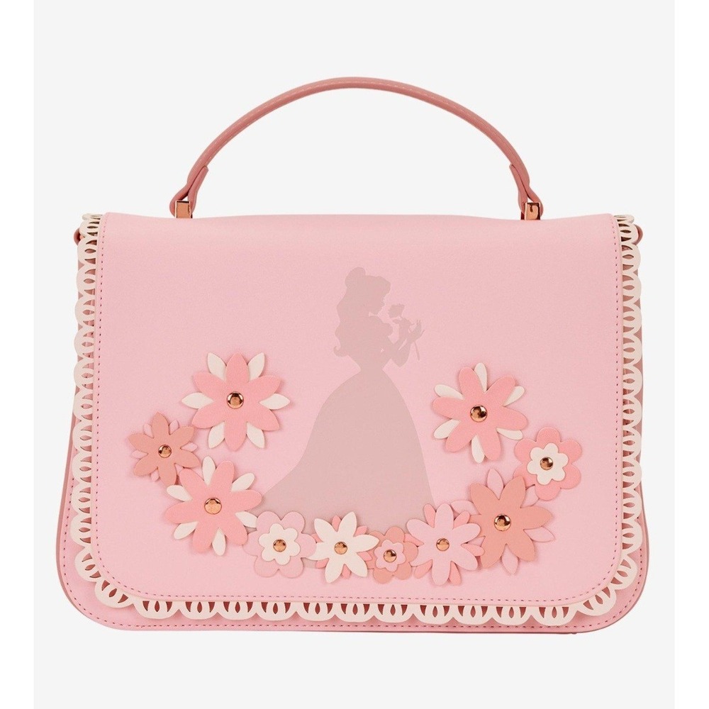 NWT Loungefly Disney Princess Belle Silhouette Floral Lace Crossbody‎ Bag